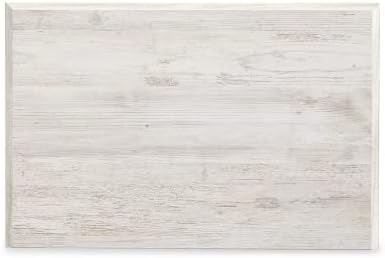 Signature Design by Ashley Nightstand, Paxberry Boho Whitewash | Engineered wood and decorative laminate, Ornate carved-effect medallion details, Includes 2 built-in USB charging ports