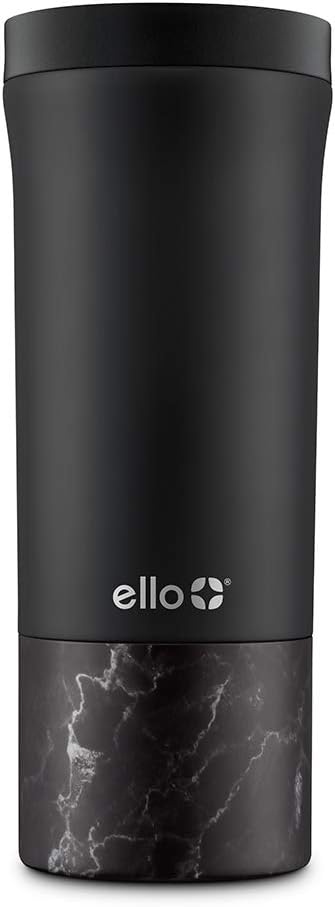 Ello Miri 16oz Insulated Stainless Steel Travel Mug with Slider Lid, Black