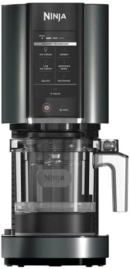 Ninja CREAMi Ice Cream, Sorbet, Milkshake Maker + 3 CREAMi Pints, Black | Sorbet and milkshake modes, Includes three pint containers