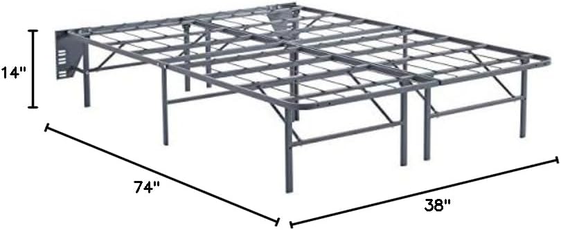 Signature Design by Ashley 1-Piece Box Spring Alternative Full Bed Frame | Box spring alternative, 14-in height, Under-bed storage, Tool-free setup, Included brackets, Better than a Boxspring