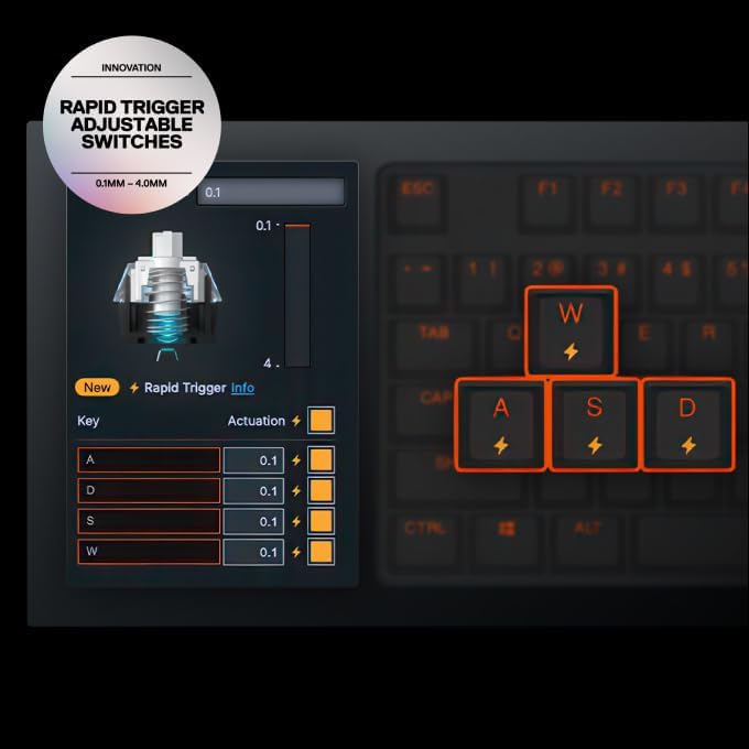 SteelSeries Apex Pro Mini Gen 3 Gaming Keyboard - 60 Percent Hall Effect Keyboard, Magnetic Keyboard with OmniPoint 3.0 Switches - Adjustable Actuation, Rapid Trigger, Rapid Tap/SOCD - English QWERTY