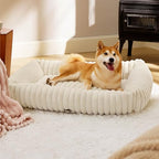 Bedsure ComfyFleece® Cute Dog Beds Large Sized Dog Washable，36in Cream
