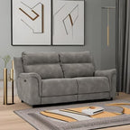 Signature Design by Ashley Power Recliner Sofa, Faux Leather Couch, Slate | Zero-draw USB charging, 6.5-in wall gap, Microfiber, Next-Gen easy to clean water resistant performance fabric