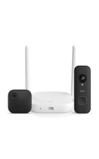 Blink Outdoor XR+ and Wired Doorbell 2K+ — Extended range wireless Outdoor 4 camera and 2K hardwired doorbell. Sync Module XR+ included — 1 camera system + doorbell