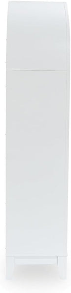 Signature Design by Ashley Dagandale Arched Accent Cabinet with Glass Doors, Quick 15-Minute Assembly, Wood and Tempered Glass, Display Storage for Living Rooms, White/Natural, 40" W x 74" H