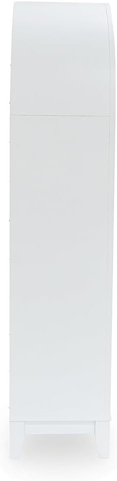 Signature Design by Ashley Dagandale Arched Accent Cabinet with Glass Doors, Quick 15-Minute Assembly, Wood and Tempered Glass, Display Storage for Living Rooms, White/Natural, 40" W x 74" H