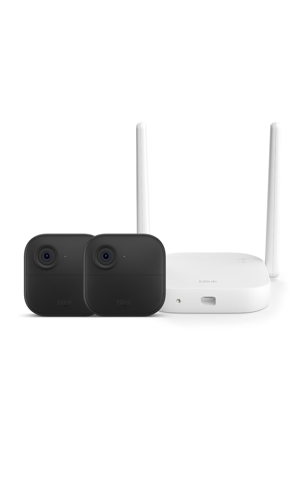 Blink Outdoor XR+ and Wired Doorbell 2K+ — Extended range wireless Outdoor 4 camera and 2K hardwired doorbell. Sync Module XR+ included — 1 camera system + doorbell