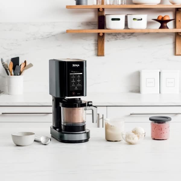 Ninja CREAMi Ice Cream, Sorbet, Milkshake Maker + 3 CREAMi Pints, Black | Sorbet and milkshake modes, Includes three pint containers