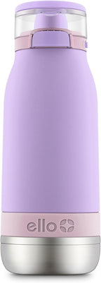 Ello Emma 14oz Insulated Stainless Kids Water Bottle with Straw, Lilac/Cashmere