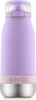 Ello Emma 14oz Insulated Stainless Kids Water Bottle with Straw, Lilac/Cashmere