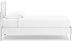 Signature Design by Ashley Hallityn Twin Scalloped Bed Frame, White | Scalloped headboard for cottage charm, Durable engineered wood, 350-lb capacity platform design
