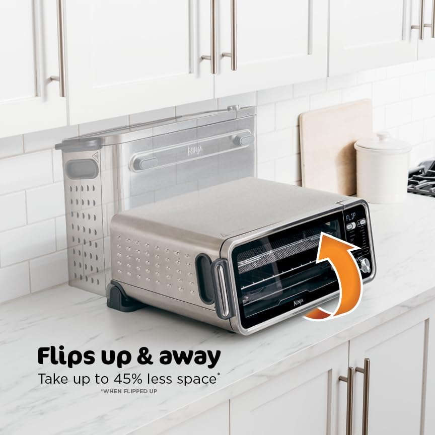 Ninja Foodi Smart Dual Heat Air Fry Oven, 13-in-1, Silver, SP351 | Smart Cook thermometer, 500F SearPlate, Air fry, sear crisp, roast, bake, dehydrate, 1800W