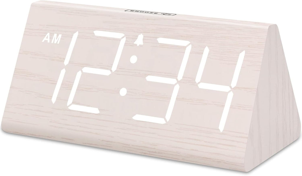 DreamSky Wooden Digital Alarm Clock for Bedrooms with Large Numbers