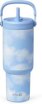 Ello Oasis Go+ 26oz Insulated Stainless Steel Tumbler with Straw, Clouds