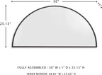 Signature Design by Ashley Denlow Accent Mirror, Black Half Moon Mirror | 50-inch half moon glass mirror, Arched thin frame design, Multi-directional mounting, Elegant living room decor