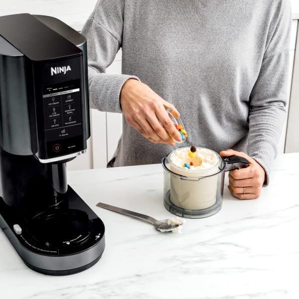 Ninja CREAMi Ice Cream, Sorbet, Milkshake Maker + 3 CREAMi Pints, Black | Sorbet and milkshake modes, Includes three pint containers