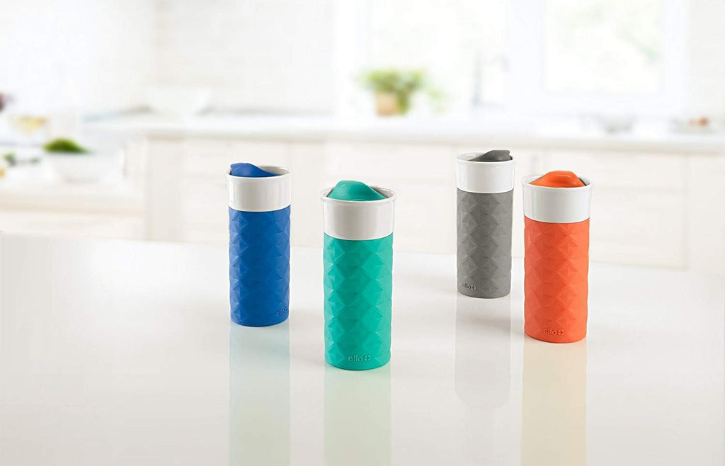 Ello Ogden 16oz Ceramic Travel Mug with Splash-Resistant Slider Lid and Protective Silicone Sleeve, Perfect for Coffee or Tea, BPA-Free, Dishwasher Safe