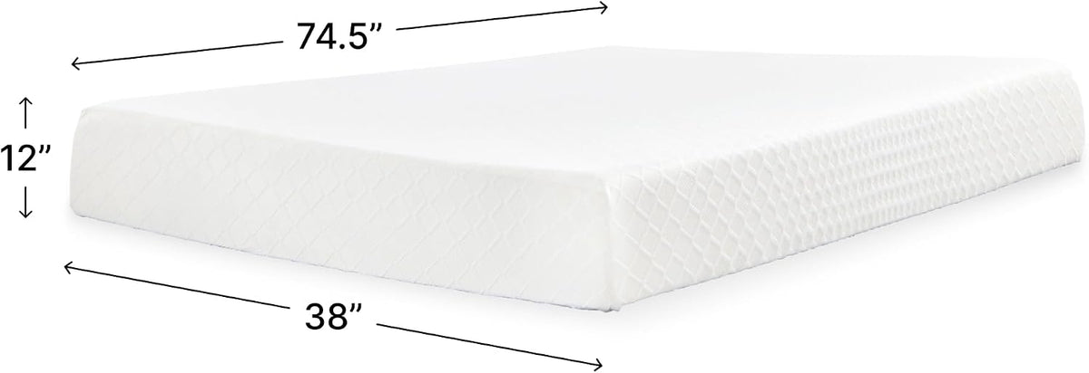 Signature Design by Ashley Chime Memory Foam Mattress in a Box, 12 in Twin