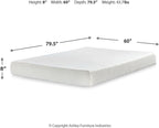 Signature Design by Ashley Queen Size 8 Inch Medium Firm Charcoal Gel & Green Tea Infused Memory Foam Mattress for Pressure Relief, Fiberglass-Free, Mattress In A Box