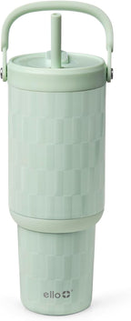 Ello Oasis Go+ 32oz Insulated Stainless Steel Tumbler with Straw, Jadeglow