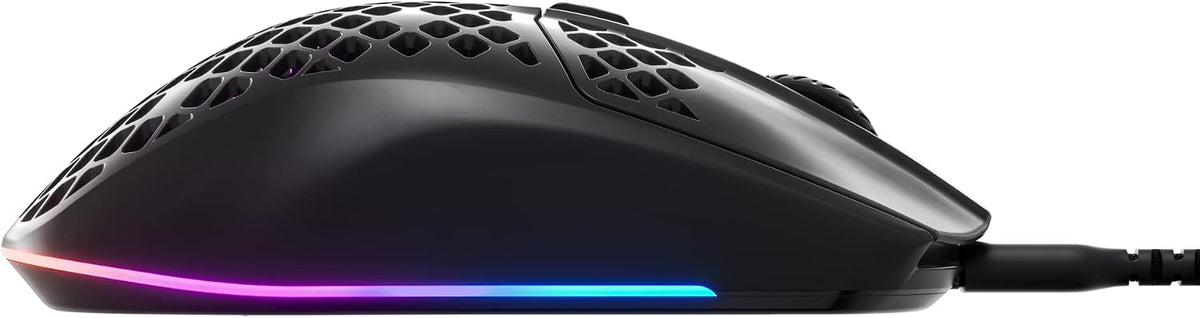 SteelSeries Aerox 3 - Holey RGB Gaming Mouse - Ultra-lightweight Water Resistant Design - 8,500 DPI TrueMove Core Optical Sensor - Onyx