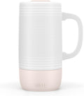 Ello Jane 18oz Ceramic Travel Mug with Handle and Built-In Coaster, Sandbar