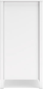 Signature Design by Ashley 3-Tier Scalloped Bookshelf, Matte White Bookcase | Deep 20-inch profile for oversized bins, Durable engineered wood frame with 2 adjustable shelves, Hallityn Series