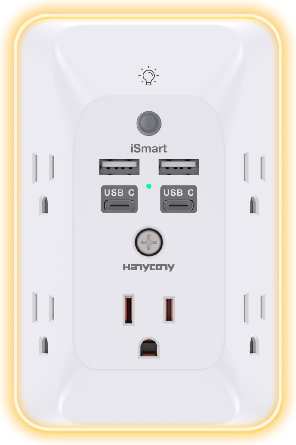 Outlet Extender with Night Light, Multi Plug Wall Outlet, Surge Protector