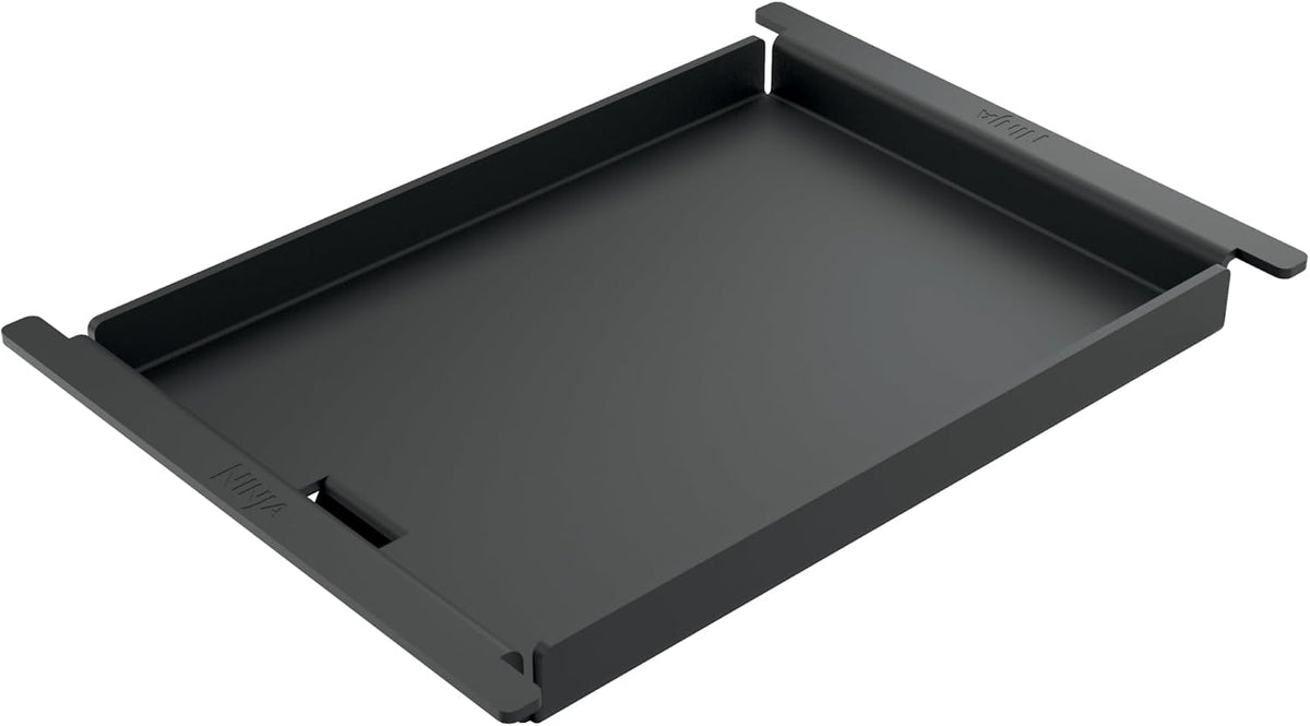 Ninja FlexFlame Half-Size Griddle with Grease Drain, XSKHLFGRIDLE | Rust-Resistant, Carbon Steel, Grill and griddle at once, fitting 6 smash burgers or 8 eggs.