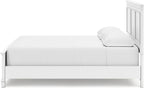 Signature Design by Ashley Fortman California King Panel Bed, White | Painted white finish with tapered feet, Hardwood solids and MDF substrate construction, Compatible with adjustable bases