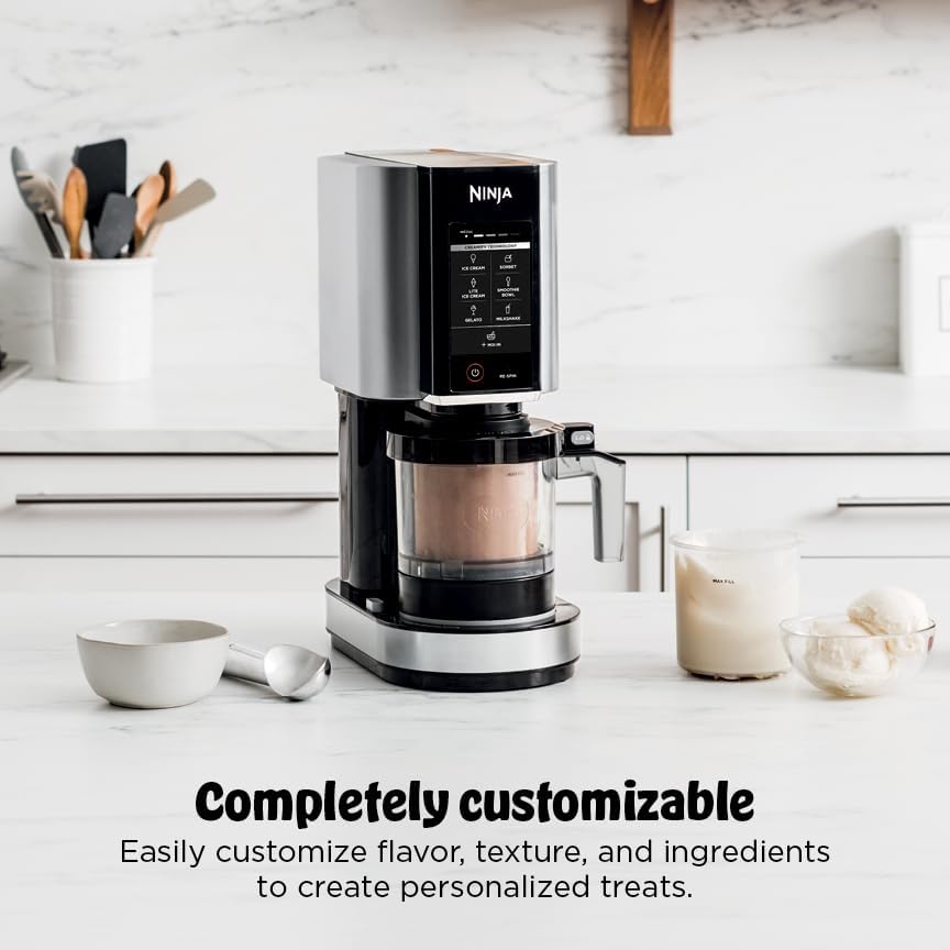 Ninja® CREAMi® 7-in-1 Ice Cream Maker, Ice Cream, Gelato and more, NC301 | Ninja CREAMi transforms frozen bases into ice cream, sorbet and milkshakes at a button touch, from healthy to indulgent.