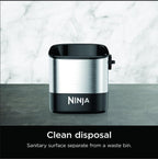 Ninja Luxe Café Knock Box, Holds 10 Double Shot Pucks, XSKKNOCKBOX | Accessories for Espresso Machine, Easy & Mess-Free Puck Disposal, Coffee & Espresso Grounds, Non-slip Base, Removable Bar