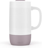 Ello Jane 18oz Ceramic Travel Mug with Handle with Coaster, Mauvewood