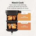 Ninja Air Fryer DoubleStack, 8 Qt, 6-in-1, Black, SL201 | Air fry, broil, roast, bake, reheat, dehydrate, Cooks 4 foods at once, Smart Finish, Match Cook