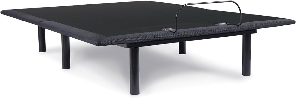 Signature Design by Ashley Adjustable Base Queen Bed Frame, Head Up Only | 100% polyester upholstery, Sturdy metal frame, Memory foam and hybrid compatible, Wired remote, No box spring needed
