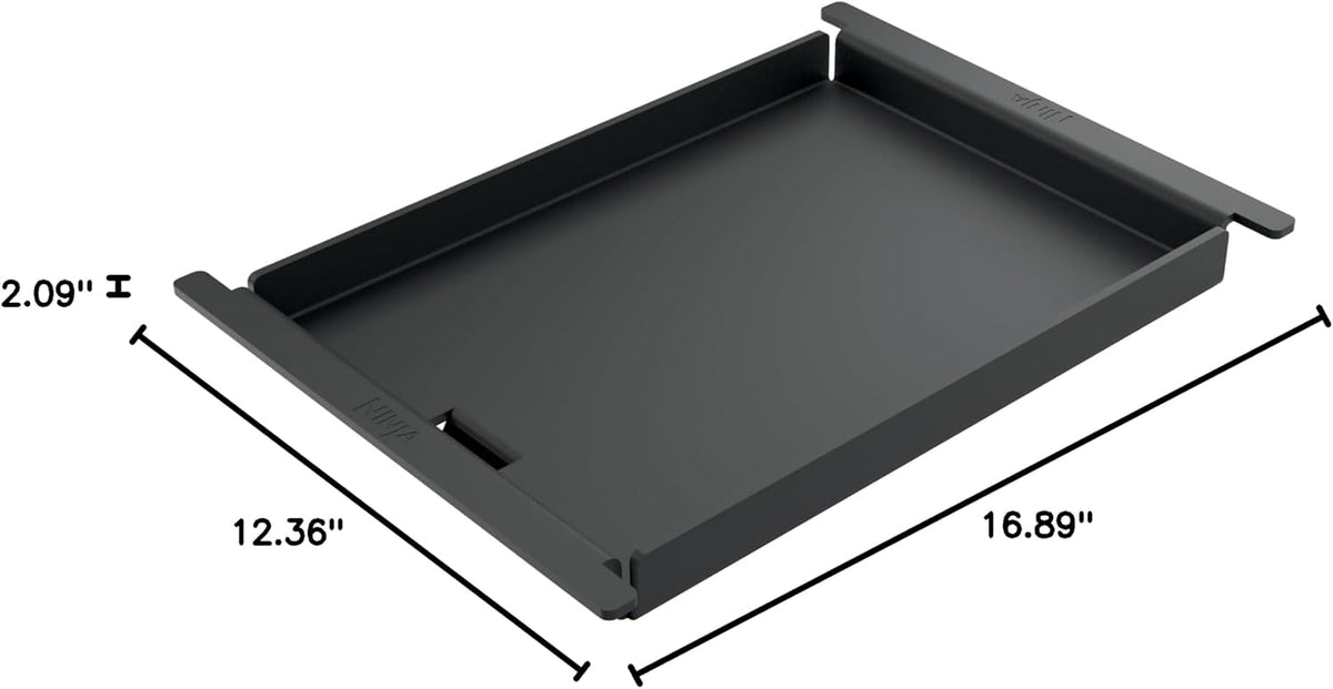 Ninja FlexFlame Half-Size Griddle with Grease Drain, XSKHLFGRIDLE | Rust-Resistant, Carbon Steel, Grill and griddle at once, fitting 6 smash burgers or 8 eggs.