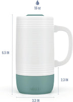 Ello Jane 18oz Ceramic Travel Mug with Handle and Coaster, Alligator