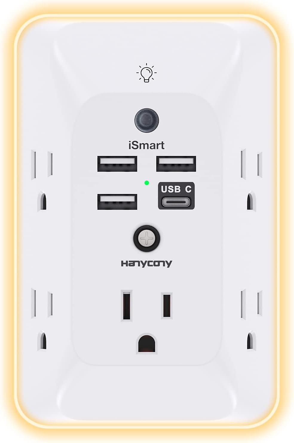 Outlet Extender with Night Light, Multi Plug Wall Outlet, Surge Protector