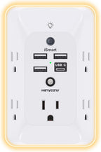Outlet Extender with Night Light, Multi Plug Wall Outlet, Surge Protector