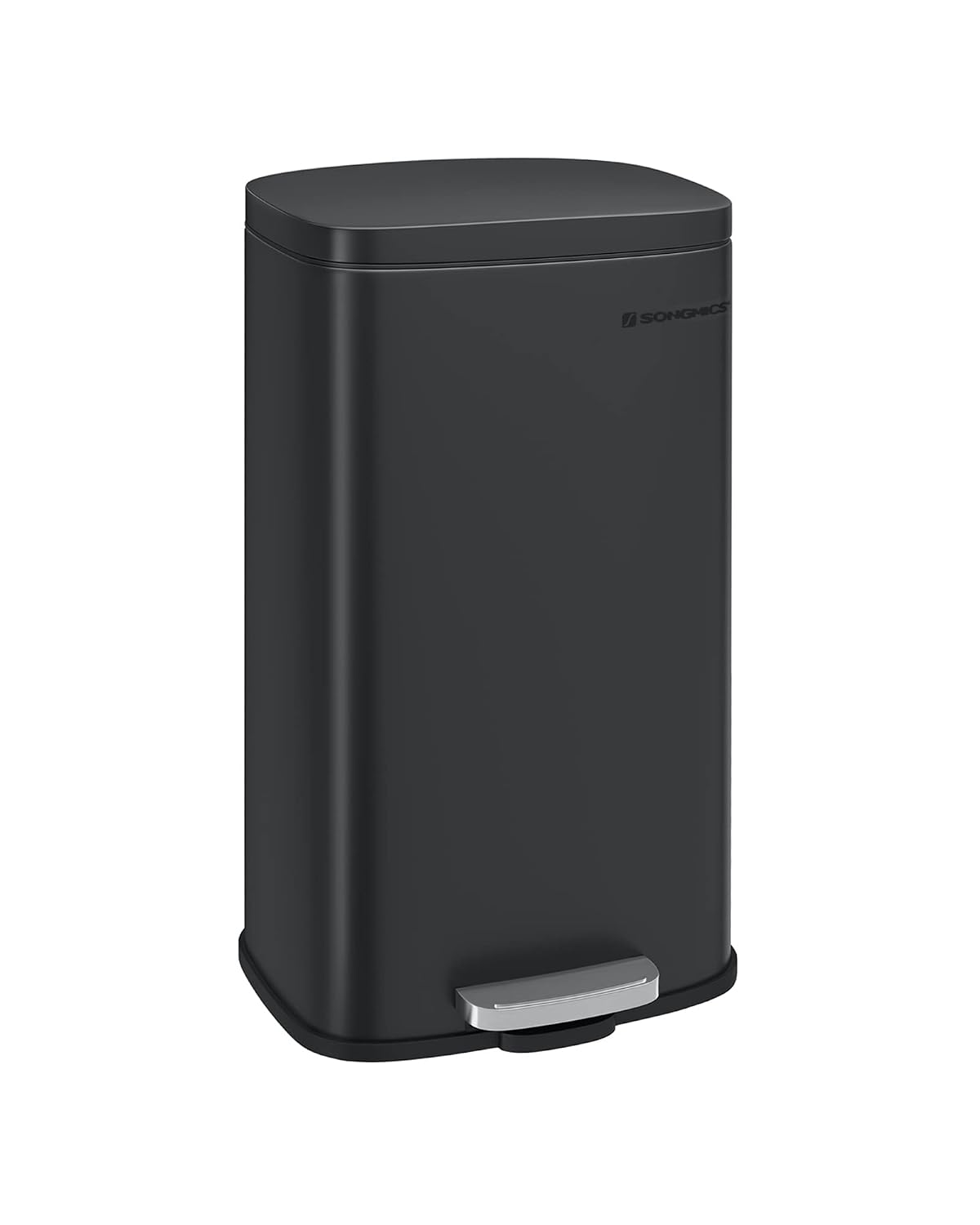 SONGMICS 13 Gallon (50 L) Trash Can, Stainless Steel, Step-On Pedal