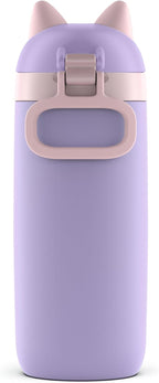 Ello Ellies 12oz Stainless Steel Leakproof Kids Water Bottle, Cat