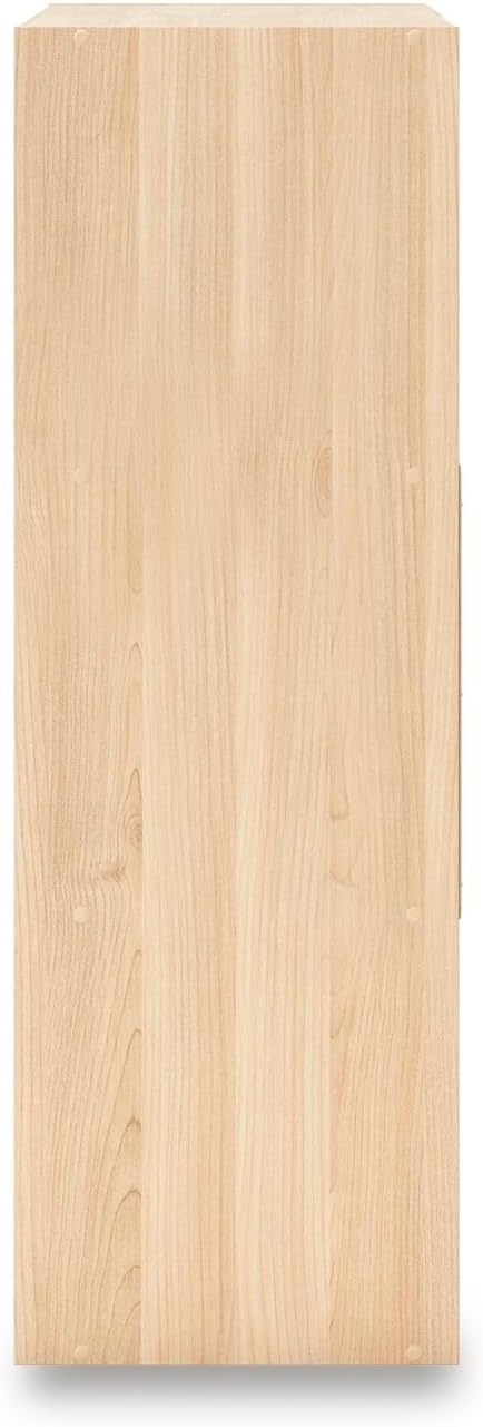 Signature Design by Ashley Piperton 6 Cube Storage Organizer, Cubby Shelf | Durable engineered wood with natural ash grain, Fits standard 10.5-inch bins, Versatile hybrid closed and open back design