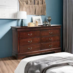 Signature Design by Ashley Alisdair 6 Drawer Bedroom Dresser, Dark Brown | Durable engineered wood, Classic Louis Philippe-style moulding, 6 spacious drawers for master bedroom storage