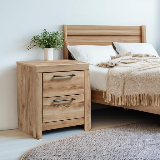 Signature Design by Ashley Rustic Nightstand with USB, Brown Bedside Table