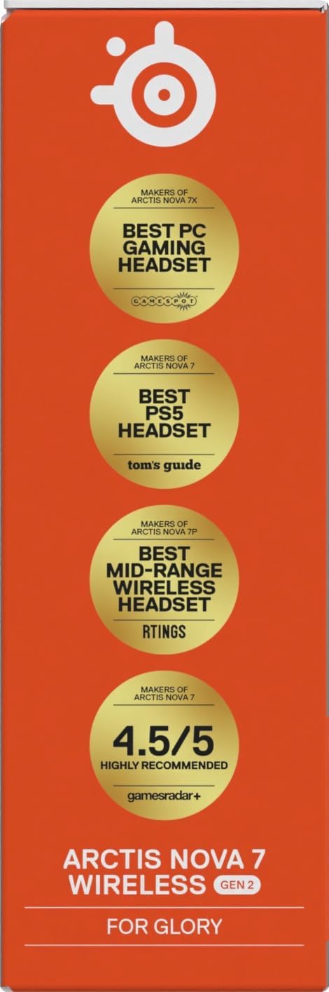 SteelSeries Arctis Nova 7 Wireless Gen 2 - Wireless Gaming Headset for PC - Compatible with PC, PS5, Switch & more - Mobile App Control - 50+ HR with Fast Charge - Mixable 2.4GHz/Bluetooth - Black