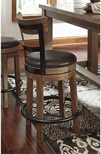 Signature Design by Ashley Pinnadel Counter Height Swivel Bar Stool, Brown