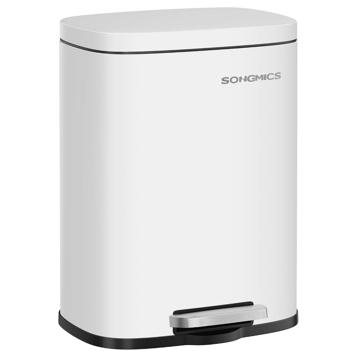 SONGMICS 13 Gallon (50 L) Trash Can, Stainless Steel, Step-On Pedal