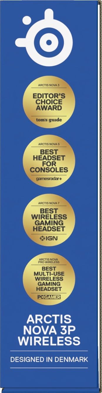 SteelSeries Arctis Nova 3P Wireless - PS5 Headset & PC Gaming Headset - Mobile App Control - 40 HR Battery with fast charging - Compatible with PlayStation, PC, Switch - 2.4GHz/Bluetooth - White