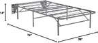 Signature Design by Ashley Better than a Boxspring Twin Bed Foundation | Gray powder-coated metal, 14-inch height for spacious under-bed storage, Headboard brackets included