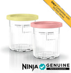 Ninja® CREAMi® XL Tubs 2 Pack with Storage Lids, XSKPNTLD2 | Ninja® Creami® XL 2 Pack Tubs with Storage Lids in Coral and Yellow. Compatible with NC500 and NC600 Series.